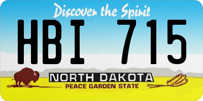 ND license plate HBI715