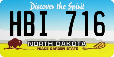 ND license plate HBI716