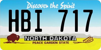 ND license plate HBI717