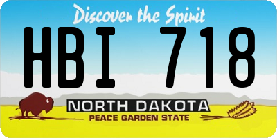 ND license plate HBI718