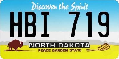 ND license plate HBI719