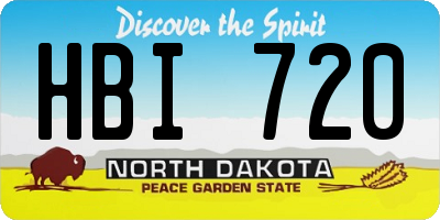 ND license plate HBI720