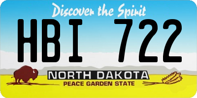 ND license plate HBI722