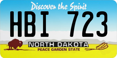 ND license plate HBI723