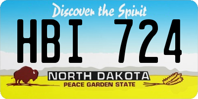 ND license plate HBI724