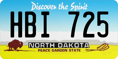 ND license plate HBI725