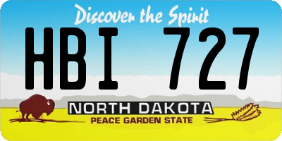 ND license plate HBI727