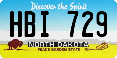 ND license plate HBI729