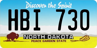 ND license plate HBI730