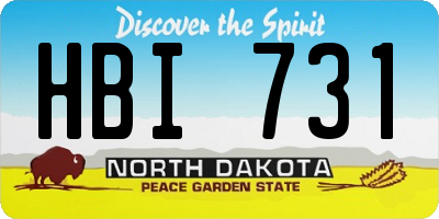 ND license plate HBI731