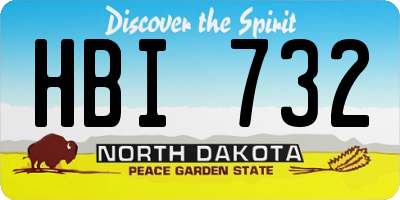 ND license plate HBI732