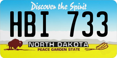 ND license plate HBI733