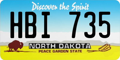 ND license plate HBI735