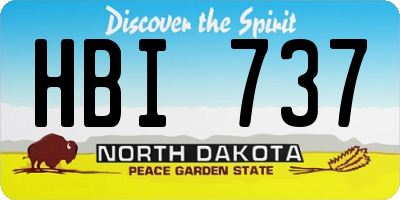 ND license plate HBI737