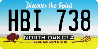 ND license plate HBI738