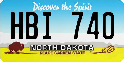 ND license plate HBI740