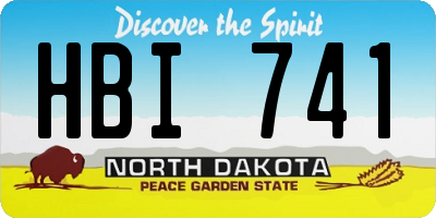 ND license plate HBI741