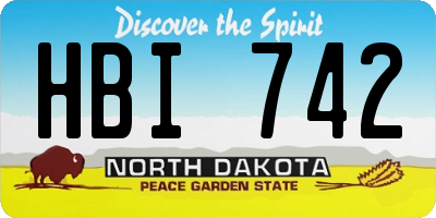 ND license plate HBI742