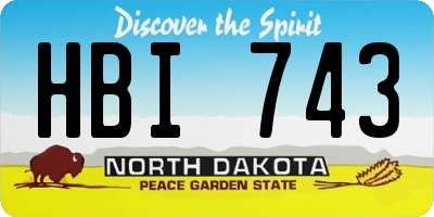 ND license plate HBI743