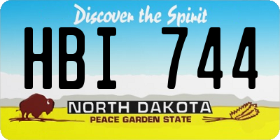 ND license plate HBI744