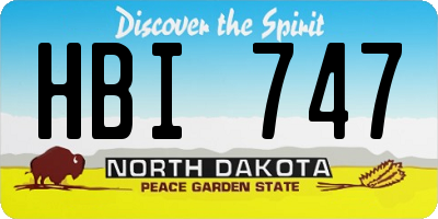 ND license plate HBI747