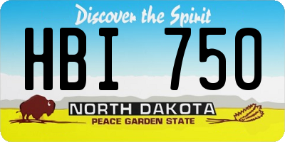 ND license plate HBI750