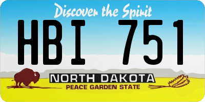 ND license plate HBI751