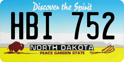 ND license plate HBI752