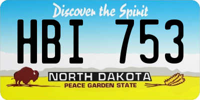 ND license plate HBI753