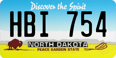 ND license plate HBI754