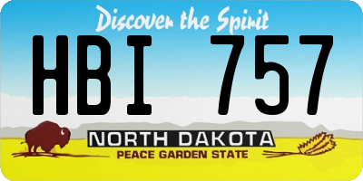 ND license plate HBI757