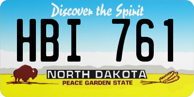 ND license plate HBI761