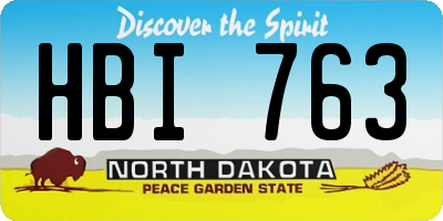 ND license plate HBI763