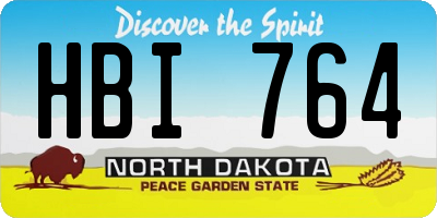 ND license plate HBI764