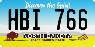 ND license plate HBI766