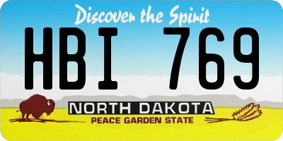 ND license plate HBI769