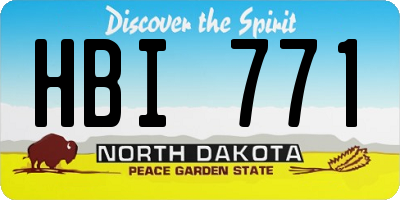 ND license plate HBI771