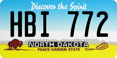 ND license plate HBI772