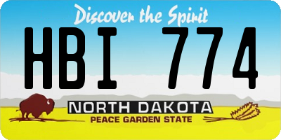 ND license plate HBI774