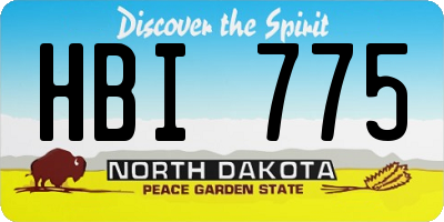 ND license plate HBI775