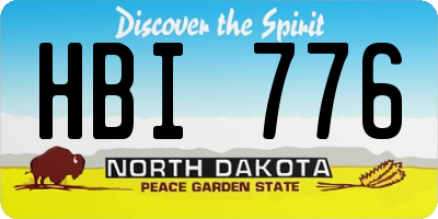 ND license plate HBI776