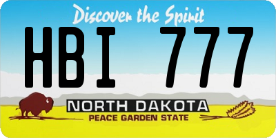 ND license plate HBI777