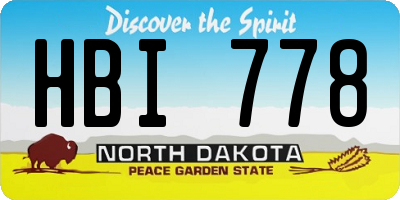 ND license plate HBI778