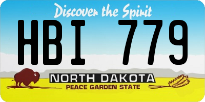 ND license plate HBI779