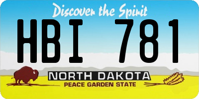 ND license plate HBI781