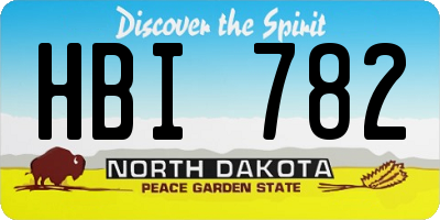 ND license plate HBI782