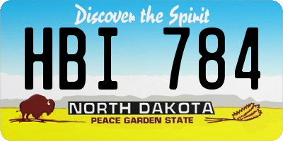 ND license plate HBI784