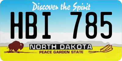 ND license plate HBI785