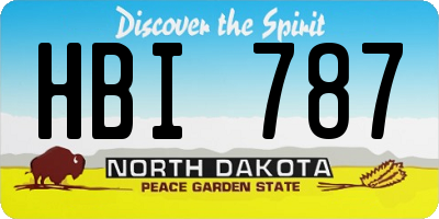 ND license plate HBI787