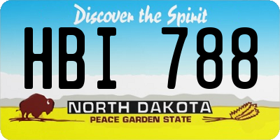 ND license plate HBI788